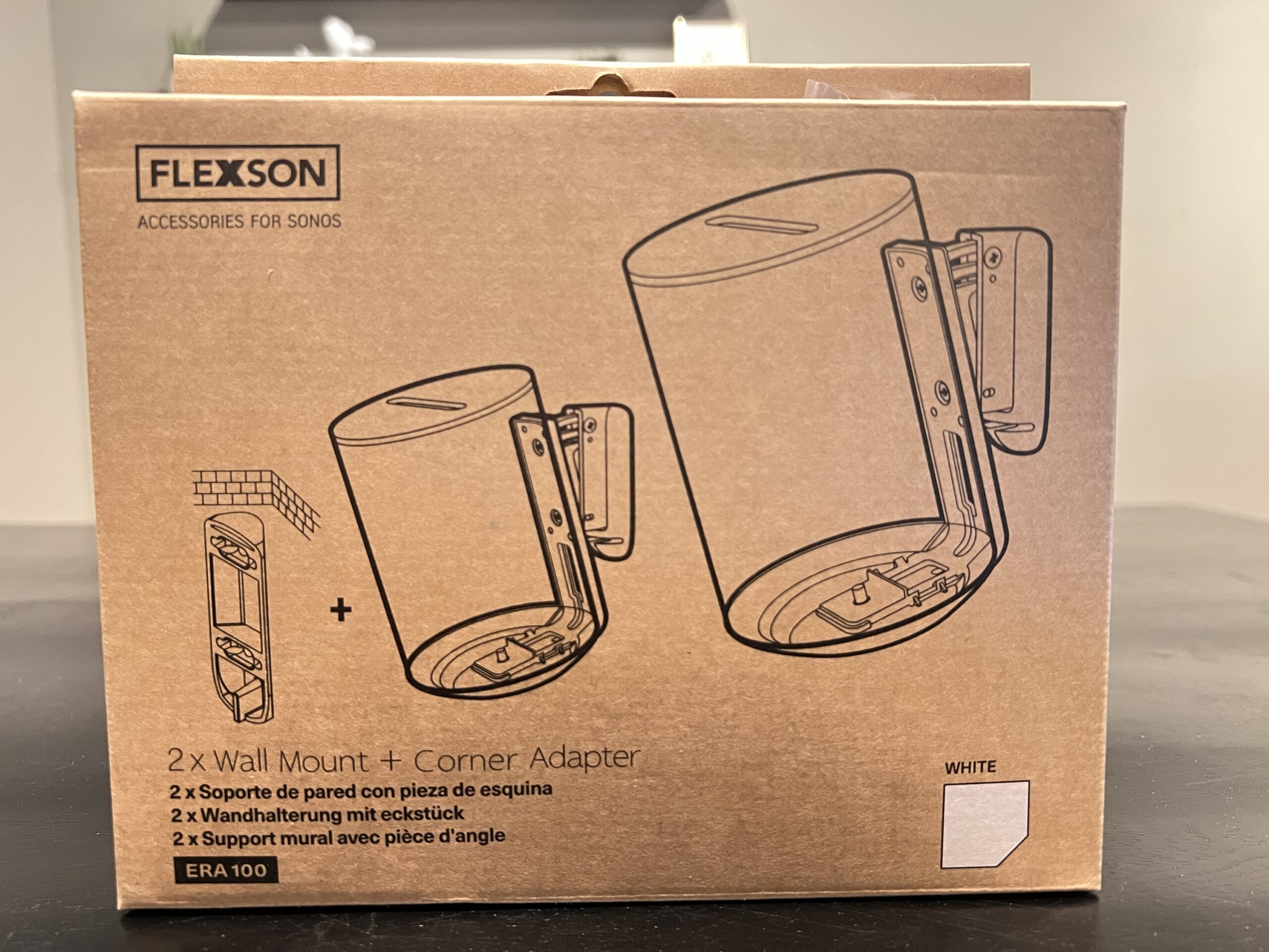 Flexson Wall mount Duopack voor Sonos era 100 Wit - Afbeelding 2